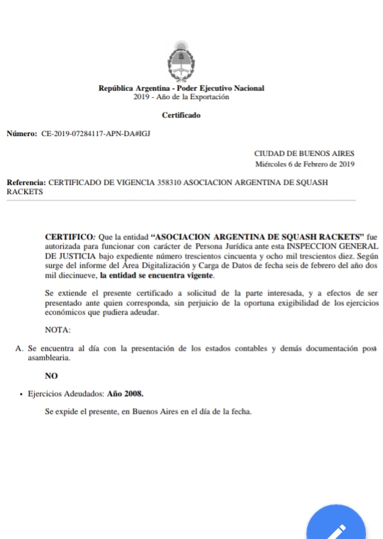 LA AASR ESTÁ AL DÍA CON SU DOCUMENTACIÓN EN LA INSPECCIÓN GENERAL DE JUSTICIA
