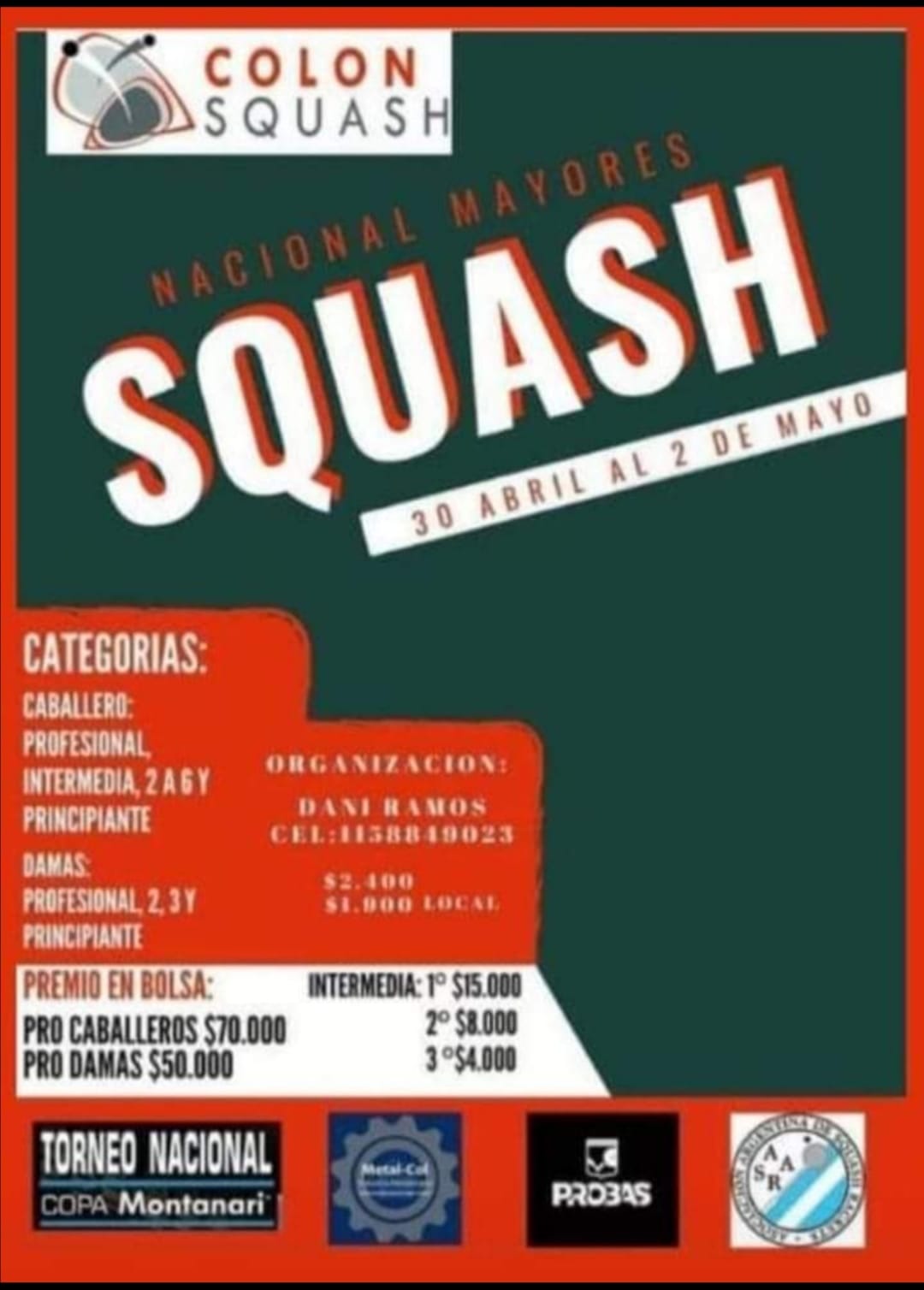 NACIONAL DE MAYORES COLÓN – COPA MONTANARI – ABRIL 2021