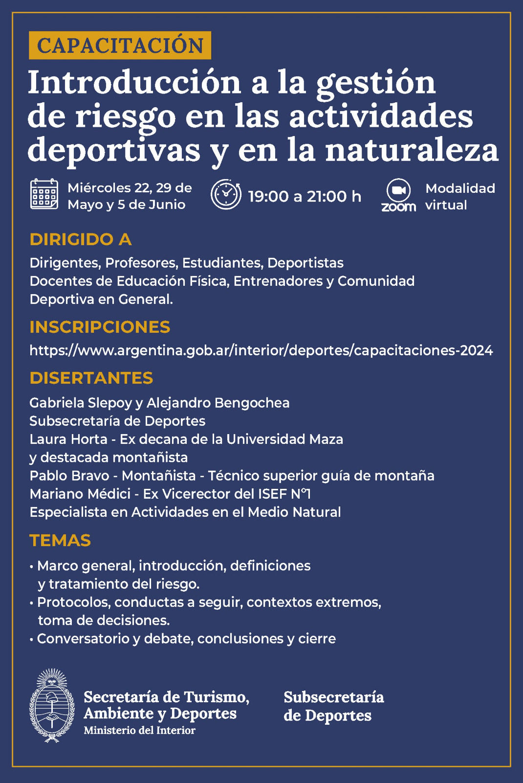 Introducción a la gestión de riesgos en las actividades deportivas y en la naturaleza