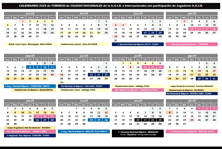Calendario completo 2025.